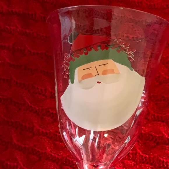 2 Elegant Holiday Vietri Old St Nick Handcrafted Retired Long Stem Wine NWT - Picture 7 of 11